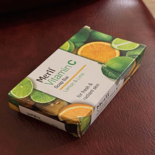 6a391df628c74.jpg Meril Vitamin C Soap (Lemon) 150gm - Image 1